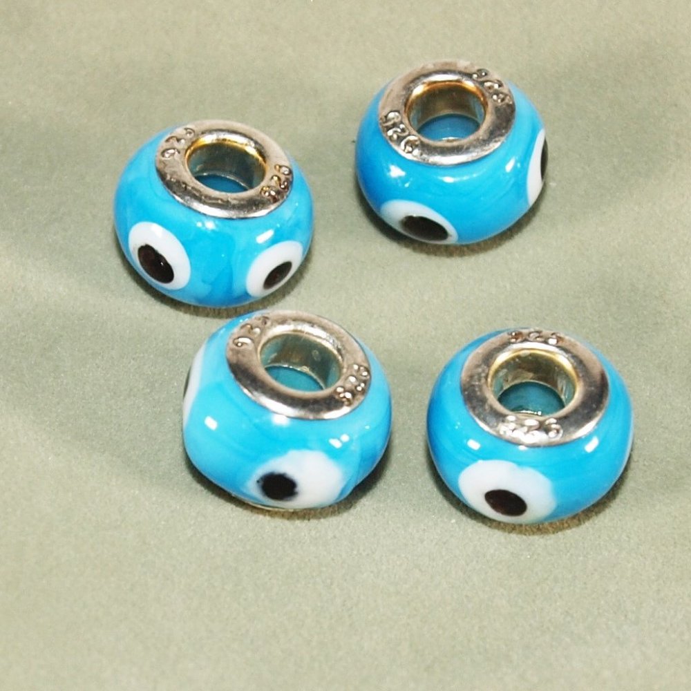 Judith Ripka Charms /Troll Style Bead – Evil Eye Sterling Silver